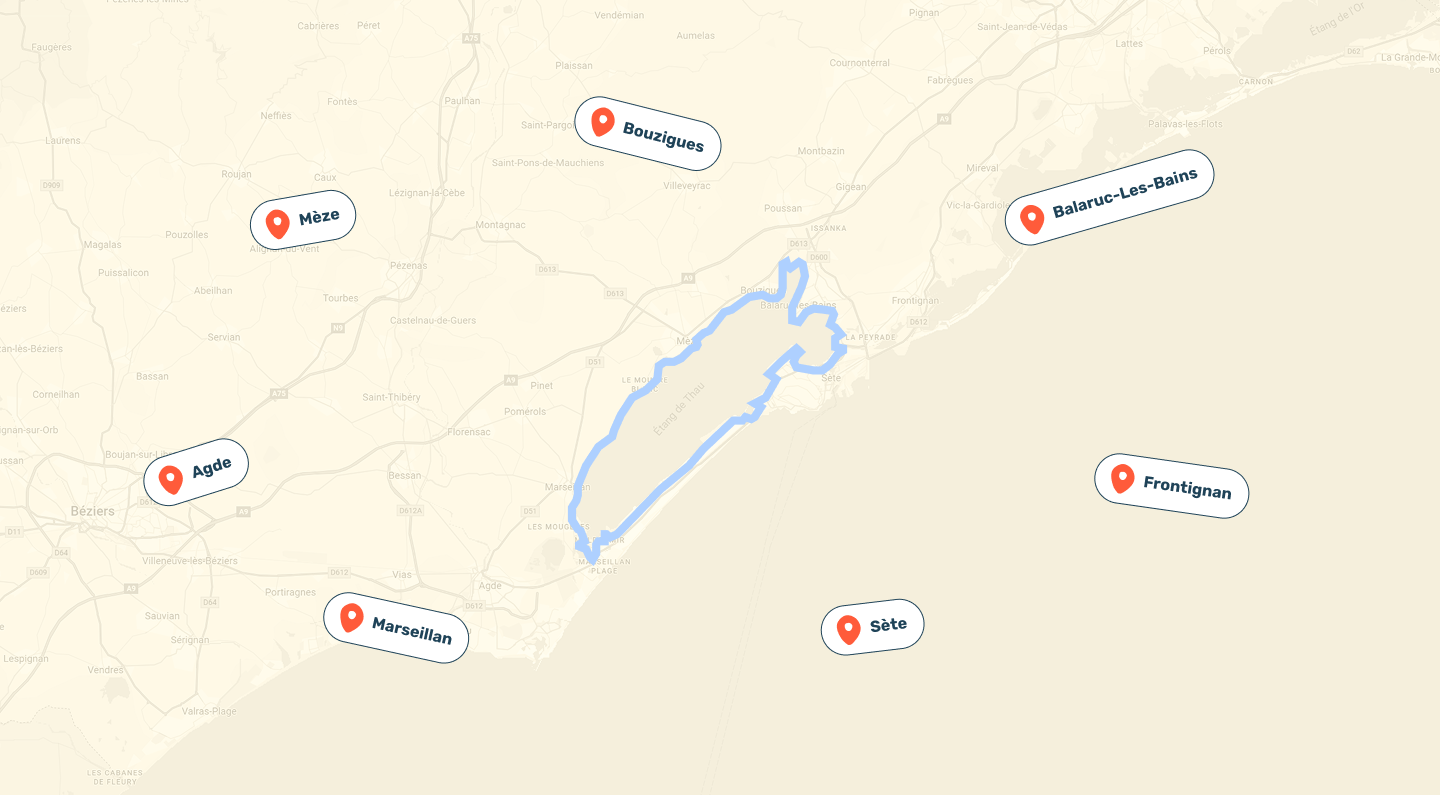 Carte Étang de Thau